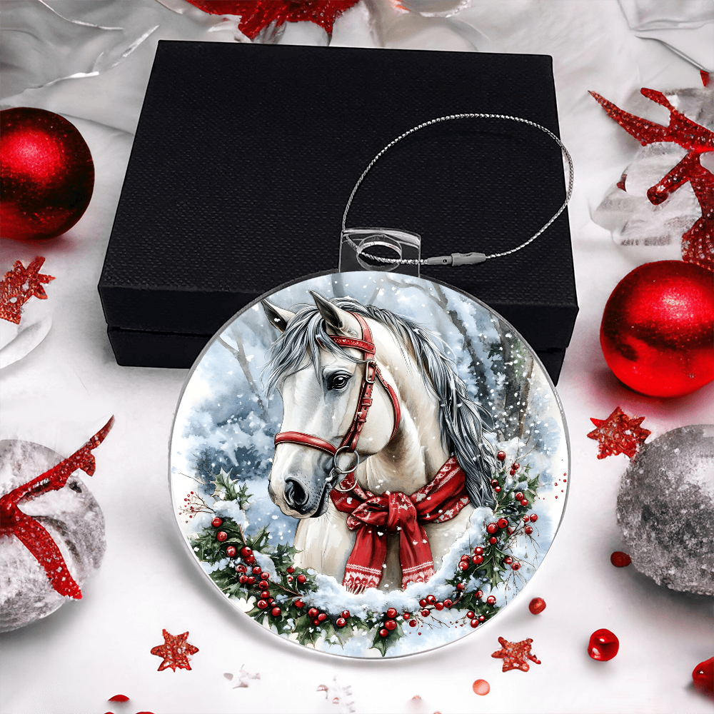 Horse Acrylic Christmas Ornament
