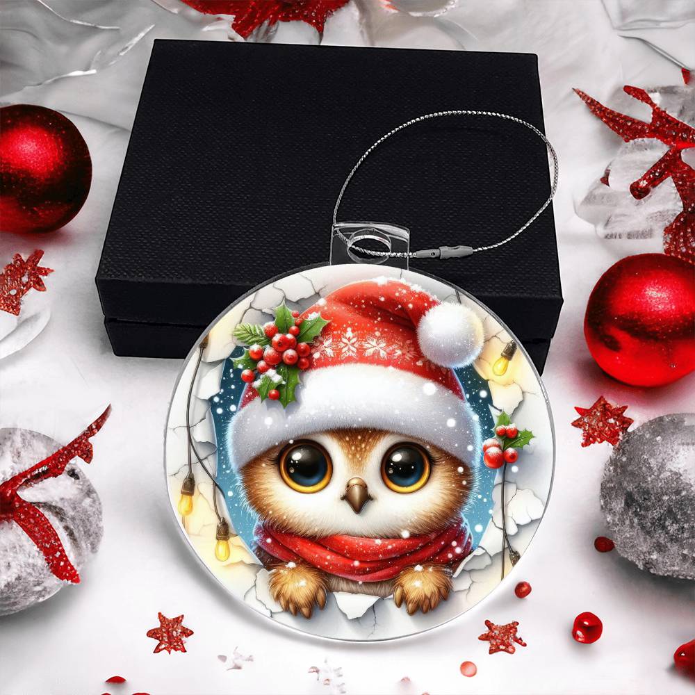Owl Breakaway 3d Effect Acrylic Ornament-[Heartfelt Family Gift]