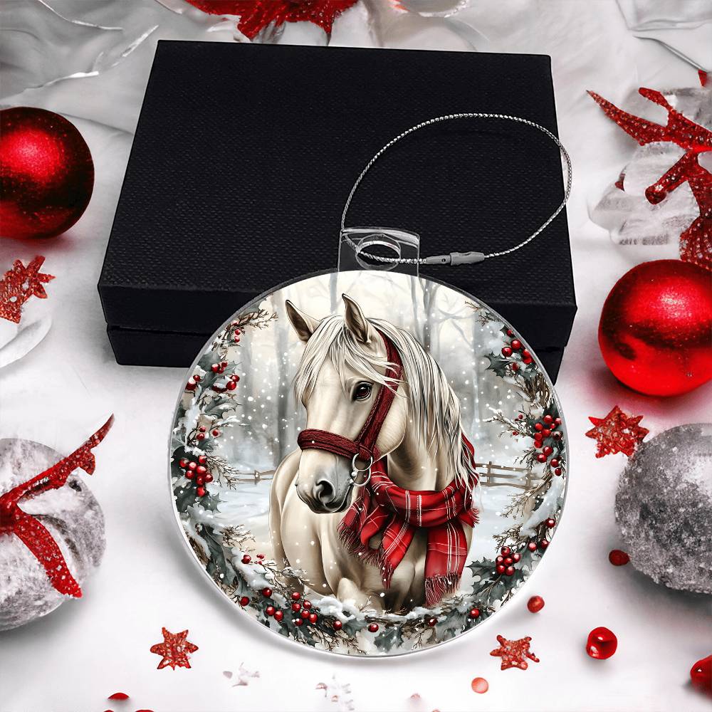 Horse Acrylic Christmas Ornament