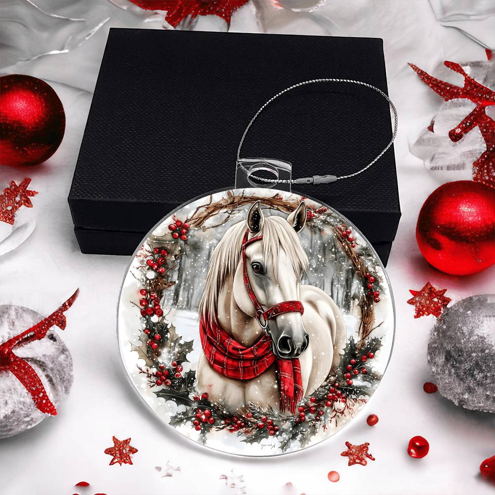 Horse Acrylic Christmas Ornament