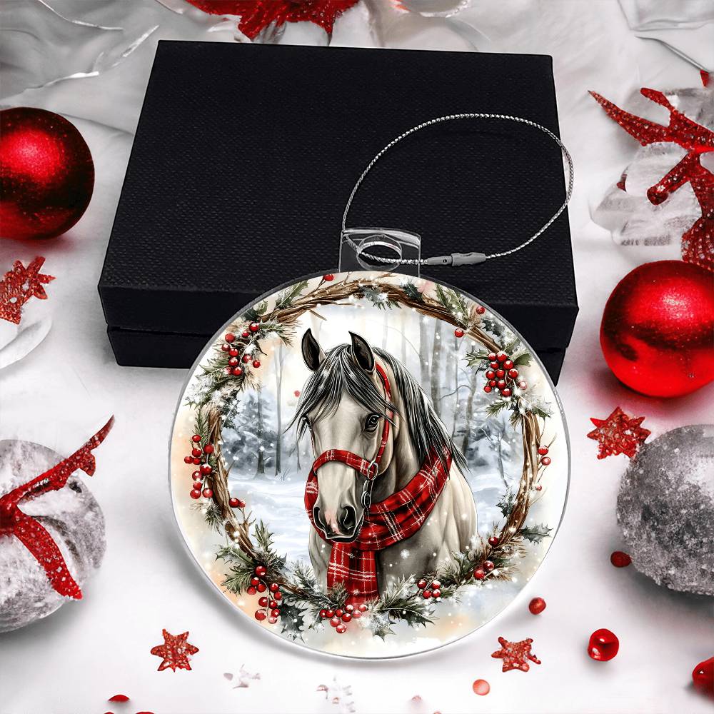 Horse Acrylic Christmas Ornament