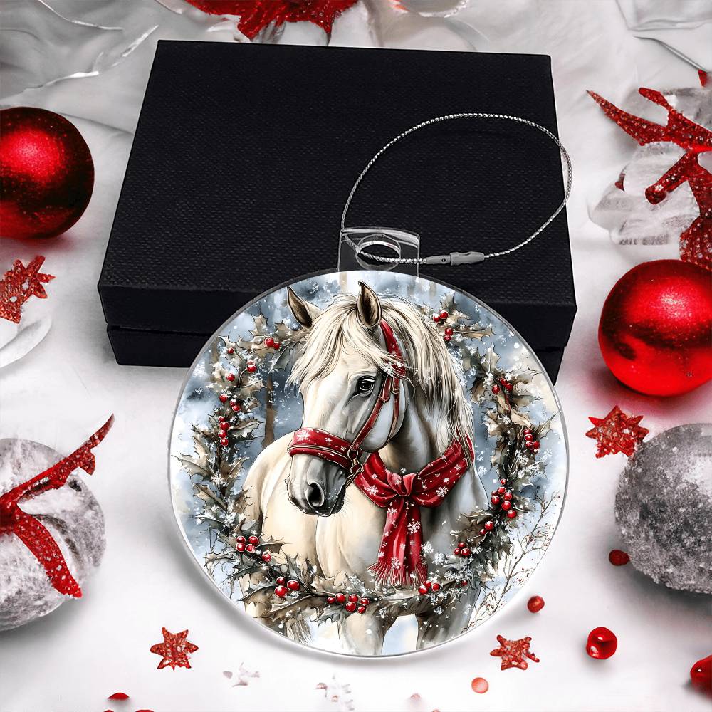 Horse Acrylic Christmas Ornament