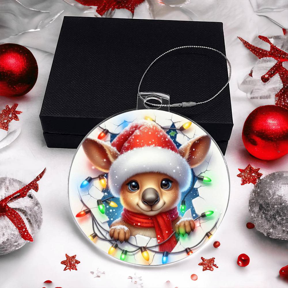 Reindeer Breakaway 3d Effect Acrylic Ornament-[Heartfelt Family Gift]
