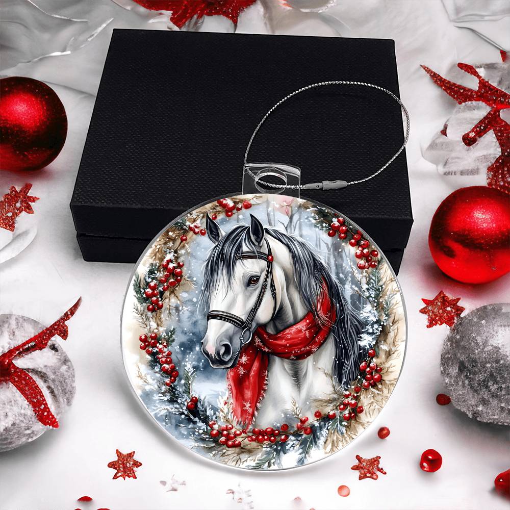 Horse Acrylic Christmas Ornament