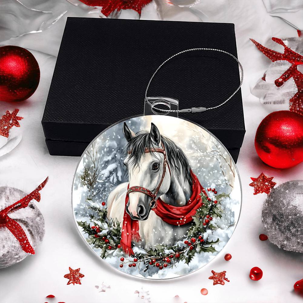 Horse Acrylic Christmas Ornament