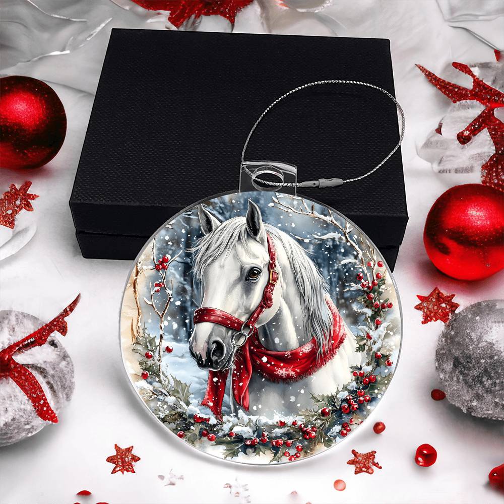 Horse Acrylic Christmas Ornament