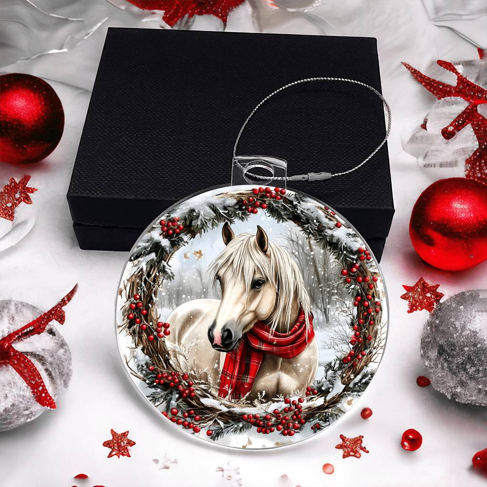 Horse Acrylic Christmas Ornament