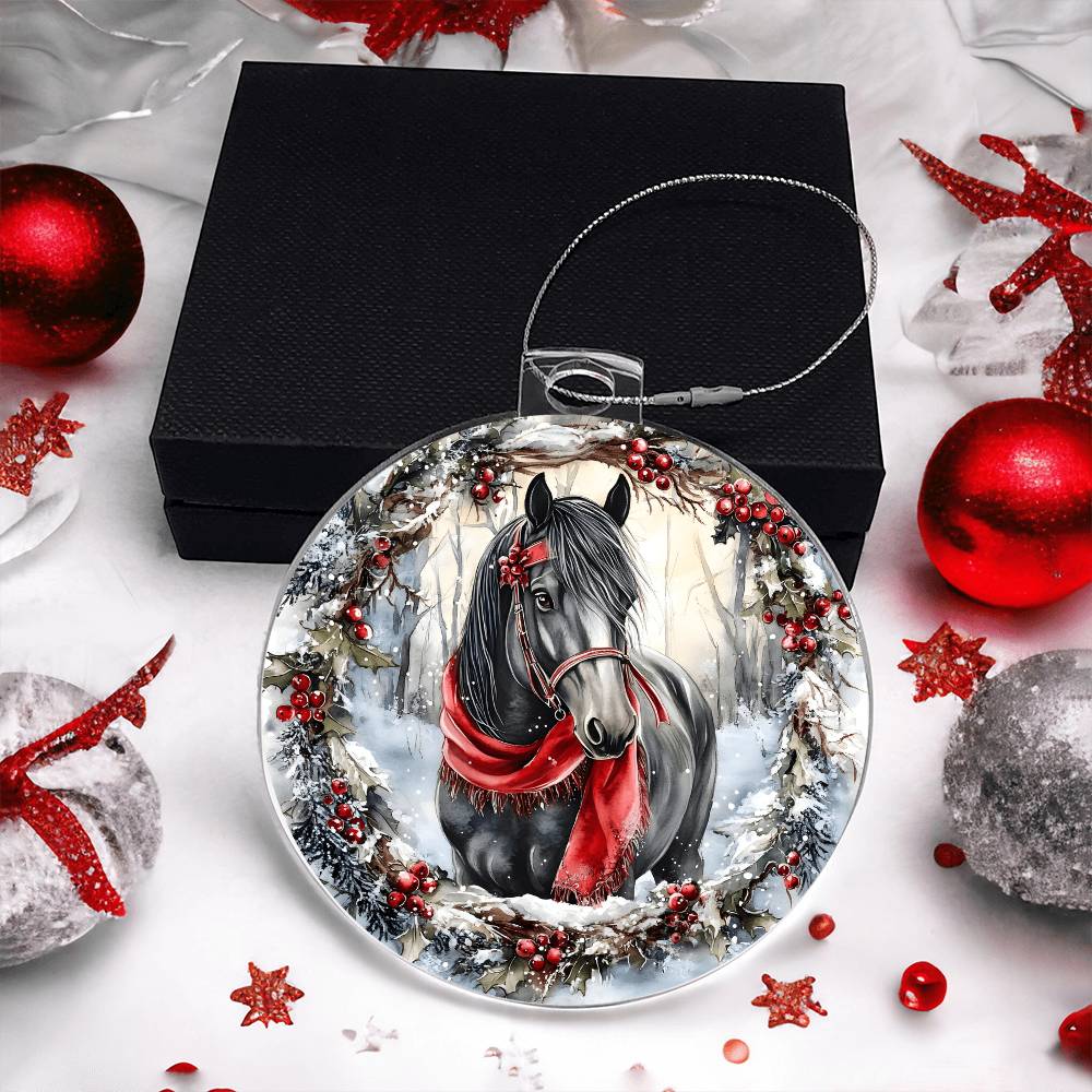 Horse Acrylic Christmas Ornament
