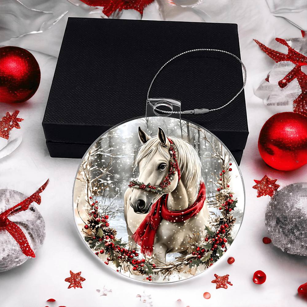 Horse Acrylic Christmas Ornament