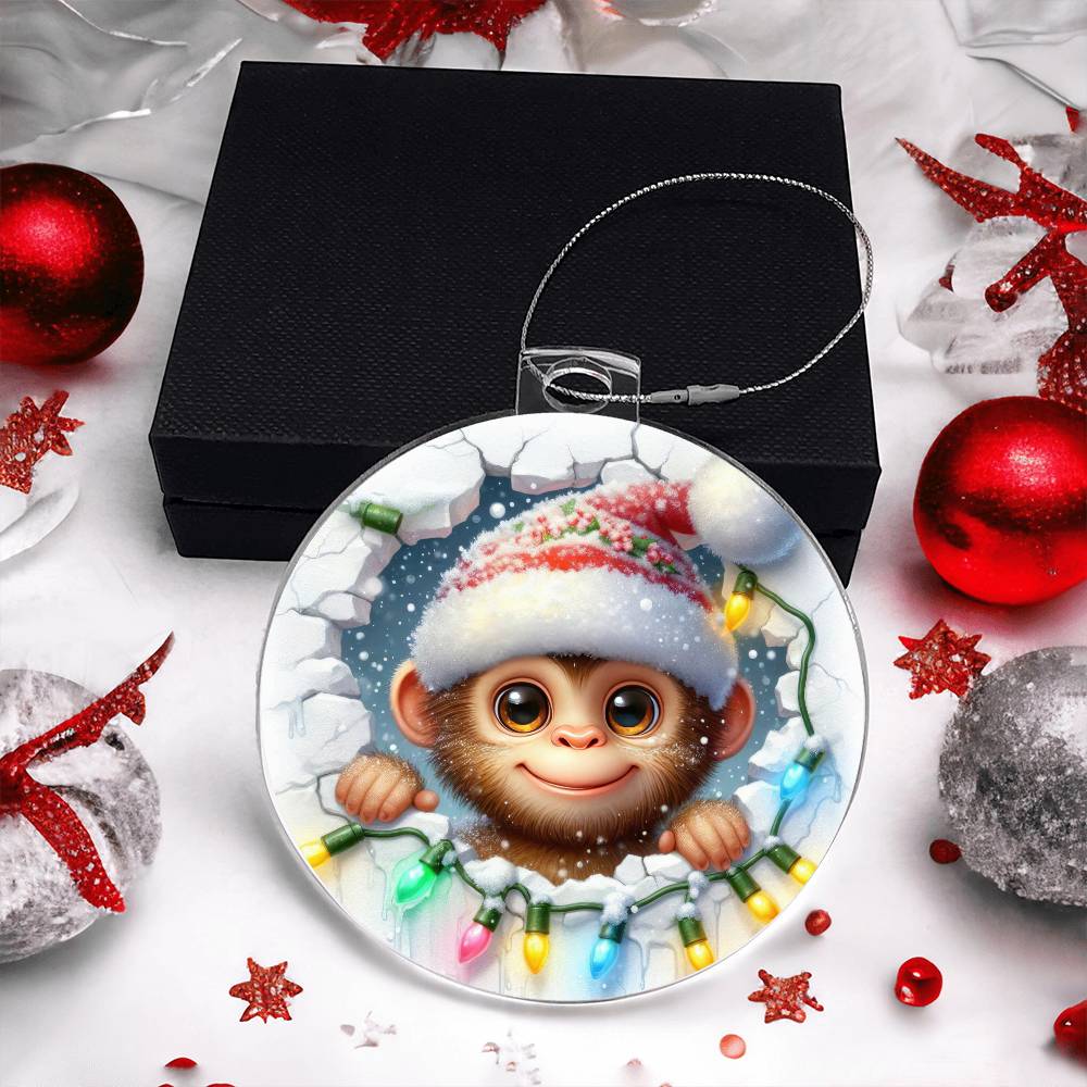 Monkey Breakaway 3d Effect Acrylic Ornament-[Heartfelt Family Gift]