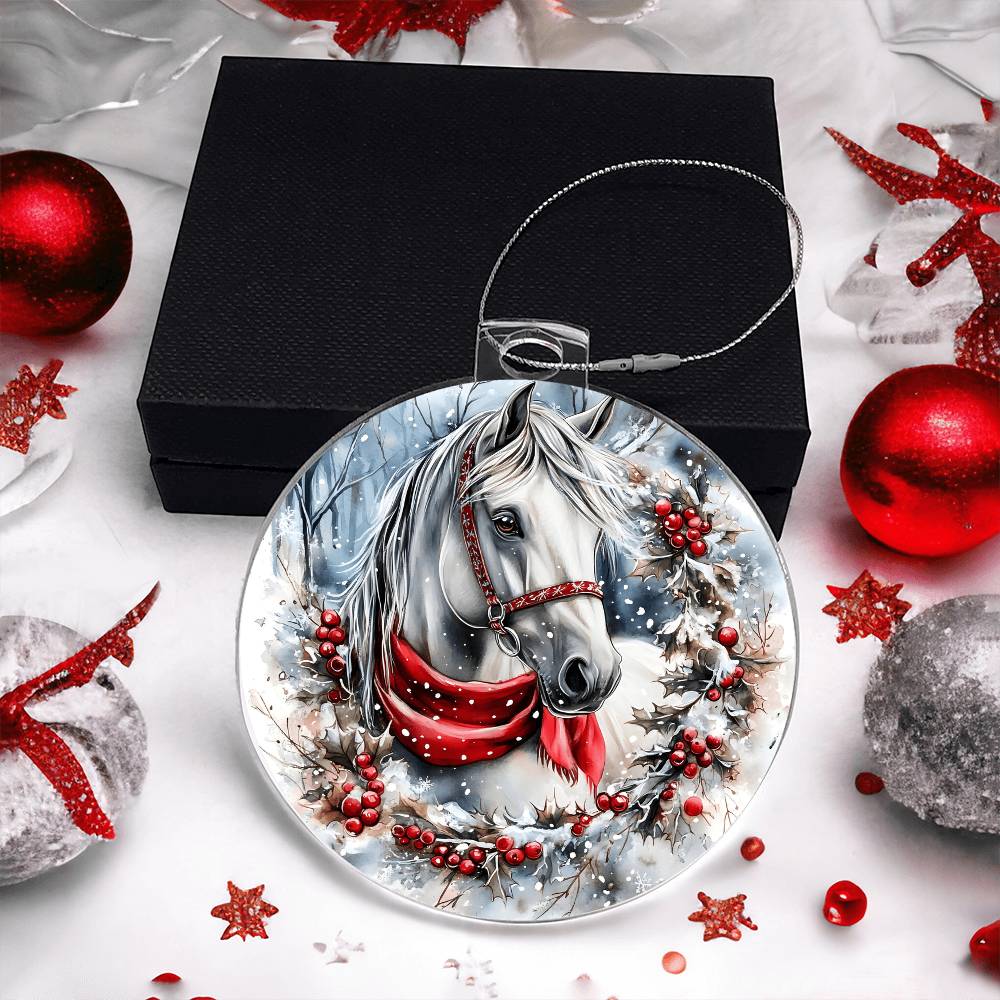 Horse Acrylic Christmas Ornament