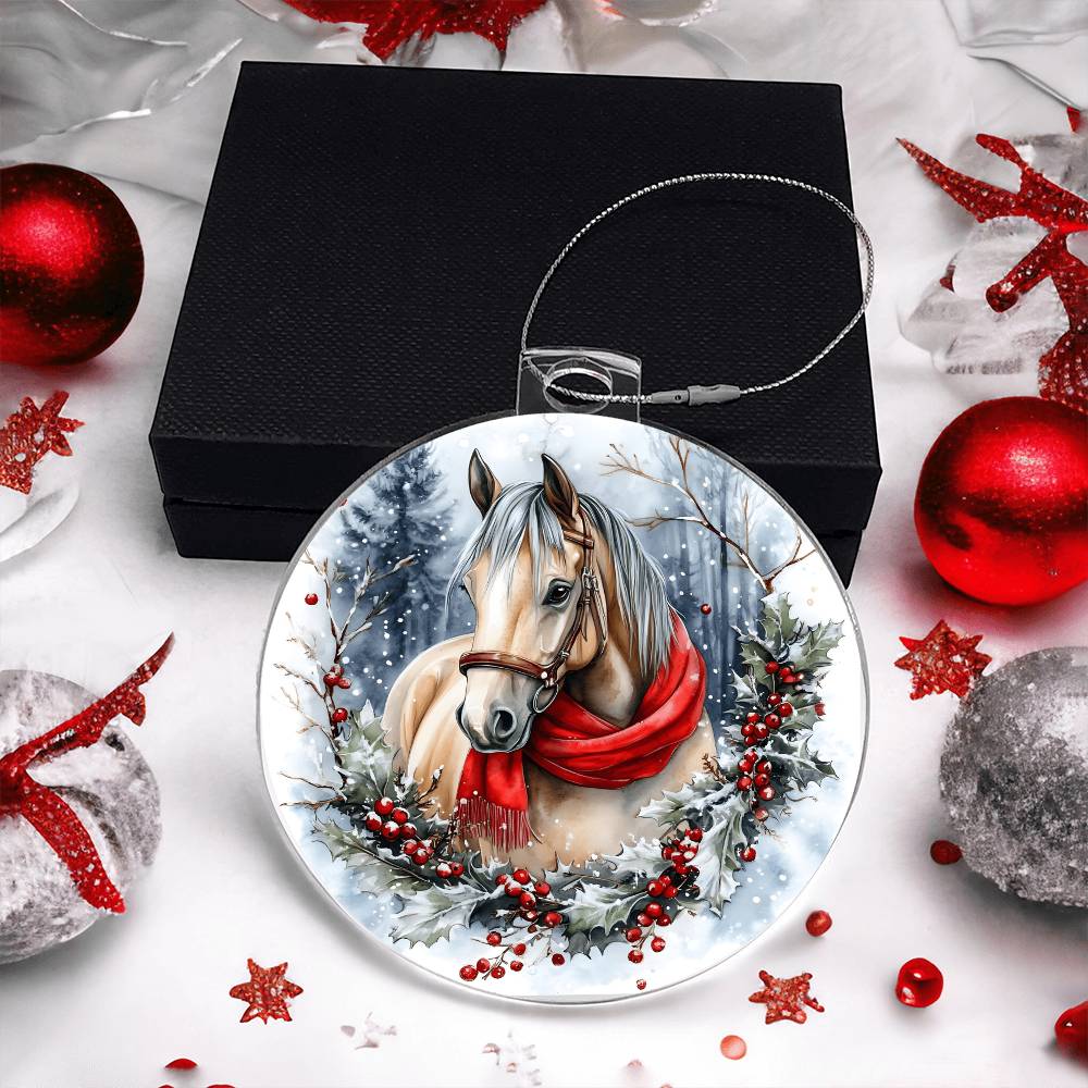 Horse Acrylic Christmas Ornament