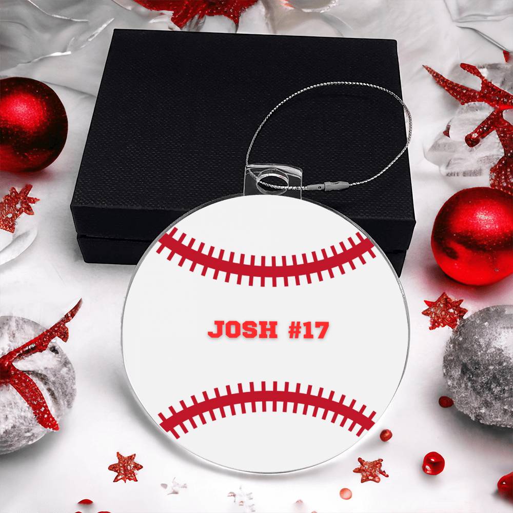 Personalized Baseball Player Christmas Tree Ornament-[Heartfelt Family Gift]
