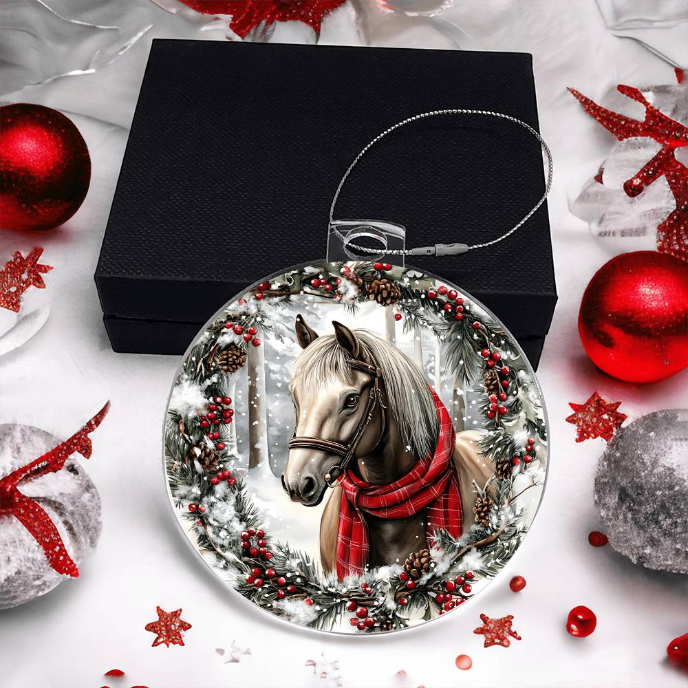 Horse Acrylic Christmas Ornament