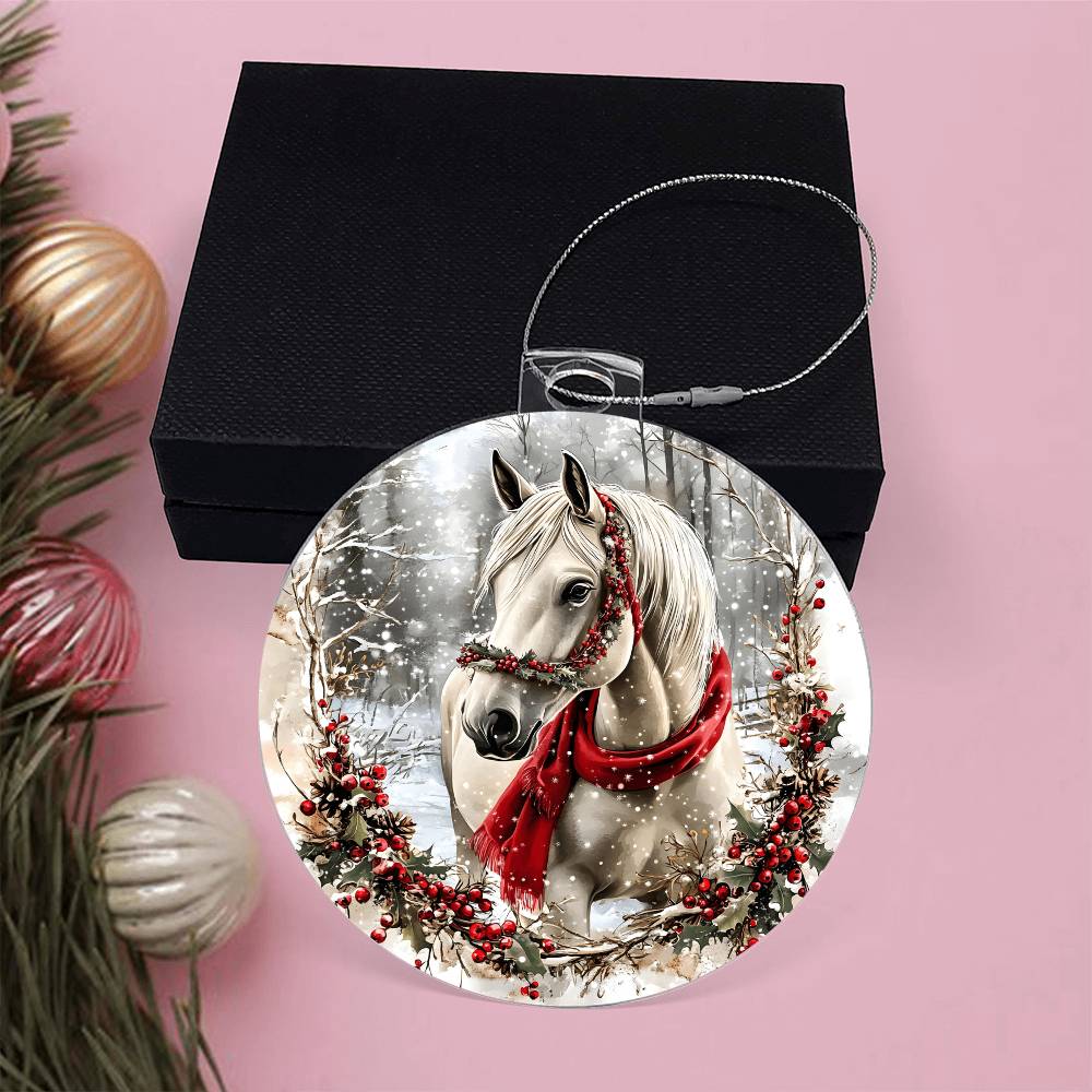 Horse Acrylic Christmas Ornament