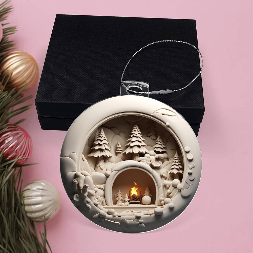 3D Winter Scene Acrylic Ornament - Perfect Holiday Decoration-[Heartfelt Family Gift]