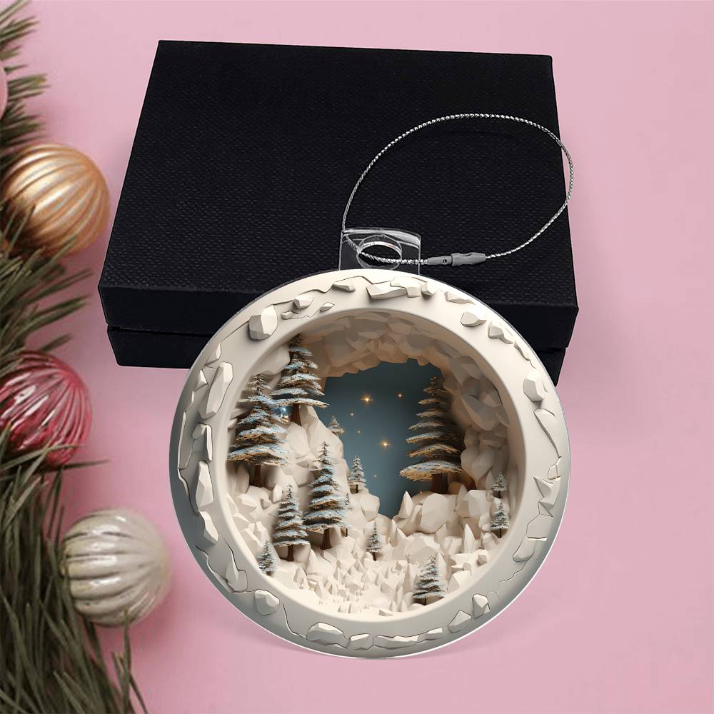 3D Winter Scene Acrylic Ornament - Add a Festive Touch to Your Holiday Decor-[Heartfelt Family Gift]