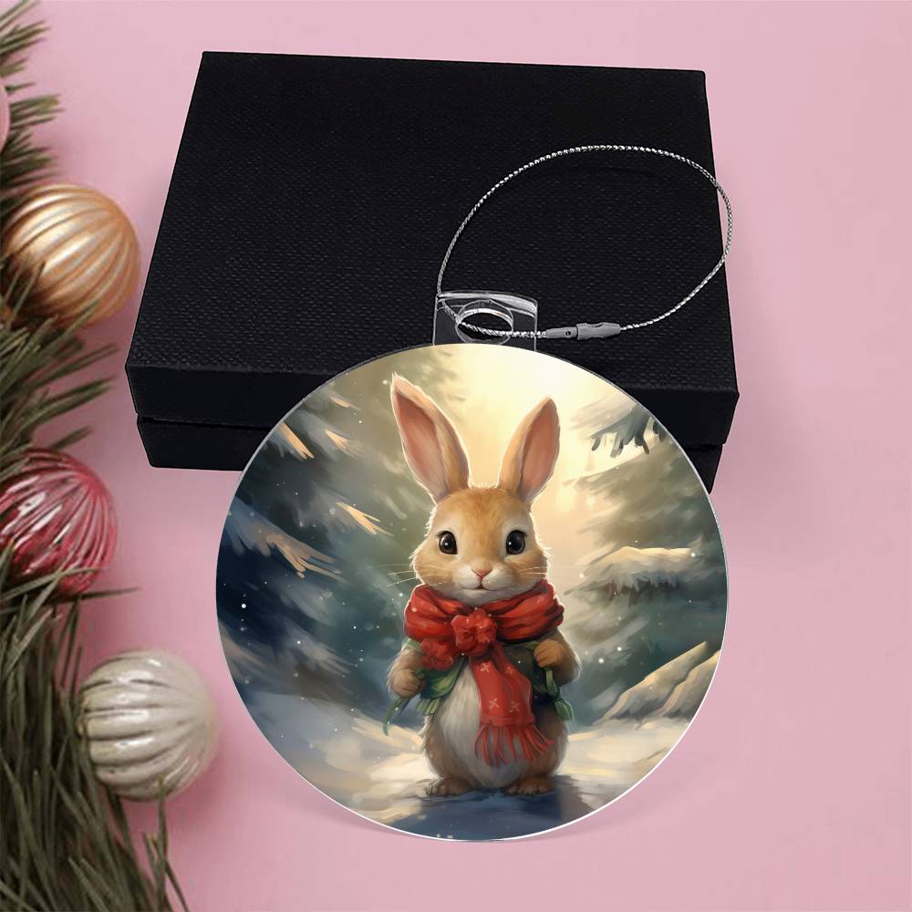 Bunny Christmas Tree Ornament Acrylic Ornament-[Heartfelt Family Gift]