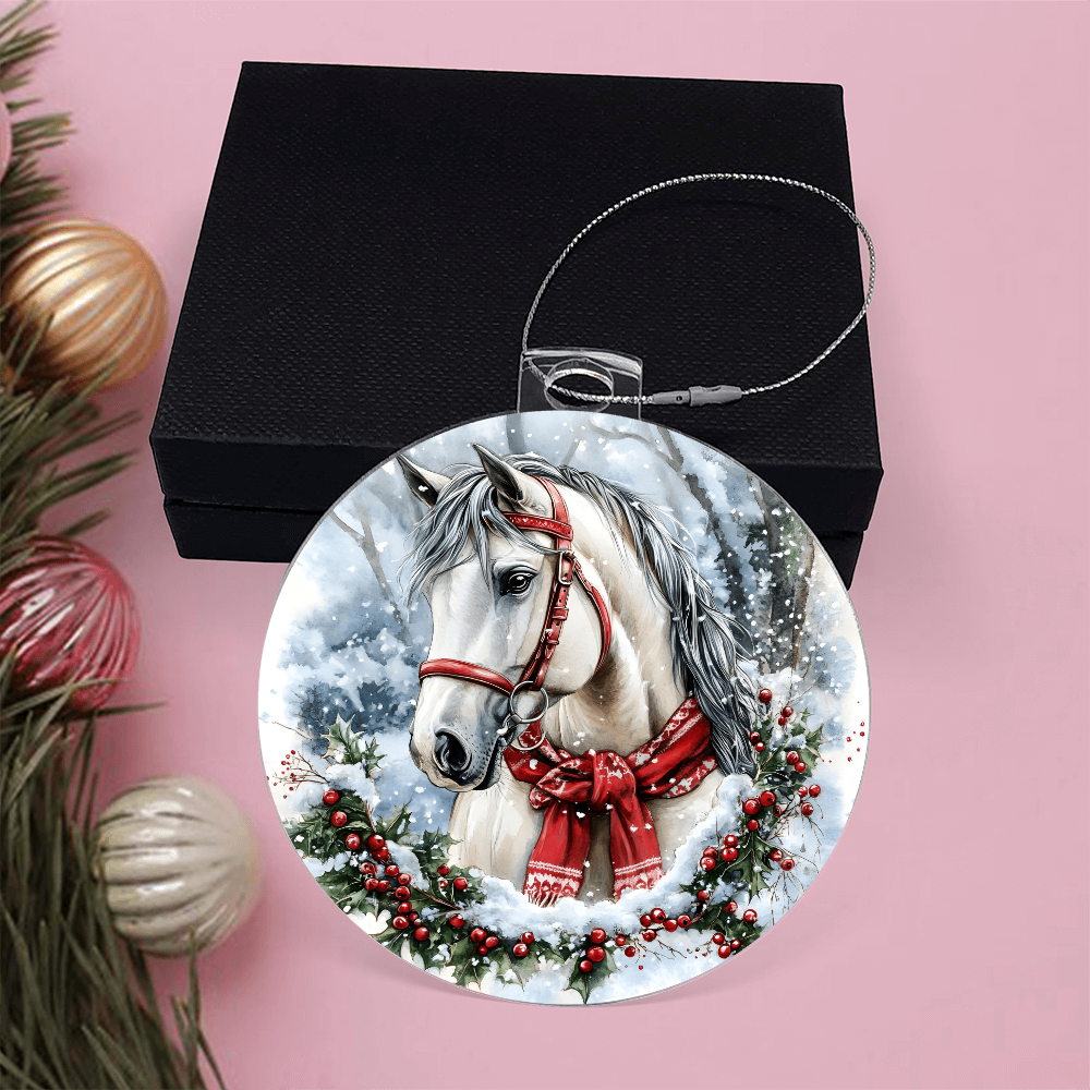 Horse Acrylic Christmas Ornament