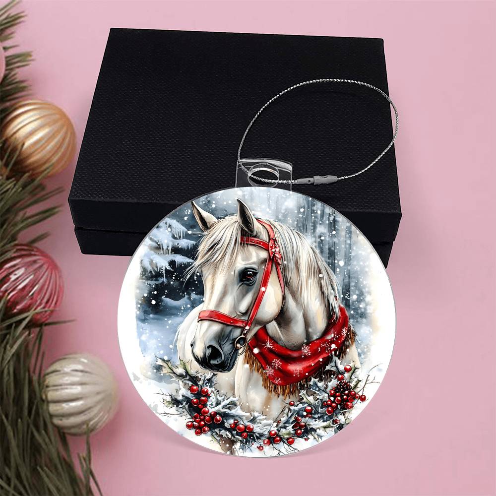 Horse Acrylic Christmas Ornament