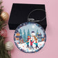 Kids Snow Day Building a Snowman Christmas Ornament - Fun Winter Activity-[Heartfelt Family Gift]