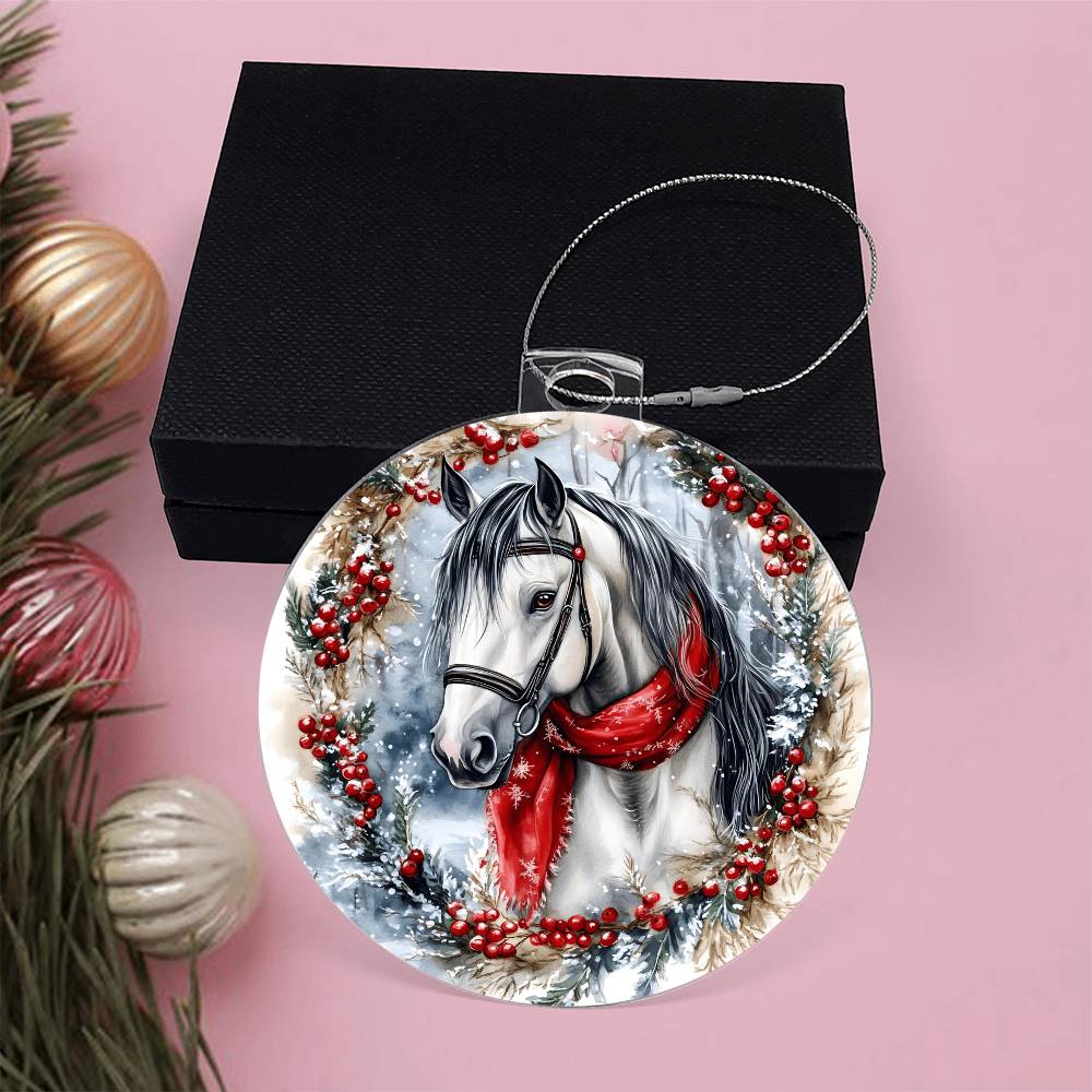 Horse Acrylic Christmas Ornament