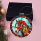 Stunning Stained Glass Horse Christmas Ornament - Handcrafted Holiday Decoration-[Heartfelt Family Gift]