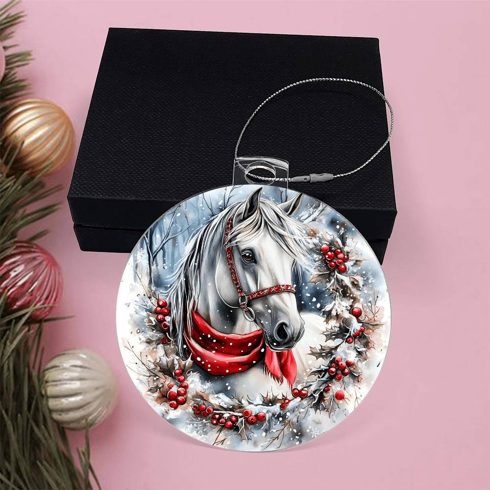 Horse Acrylic Christmas Ornament