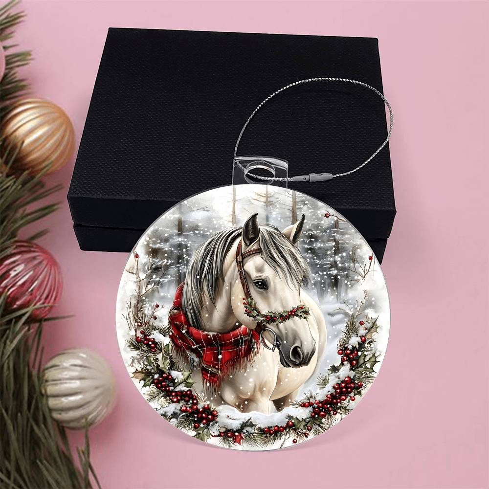 Horse Acrylic Christmas Ornament