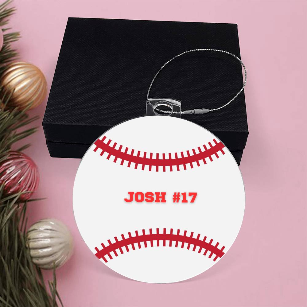 Personalized Baseball Player Christmas Tree Ornament-[Heartfelt Family Gift]