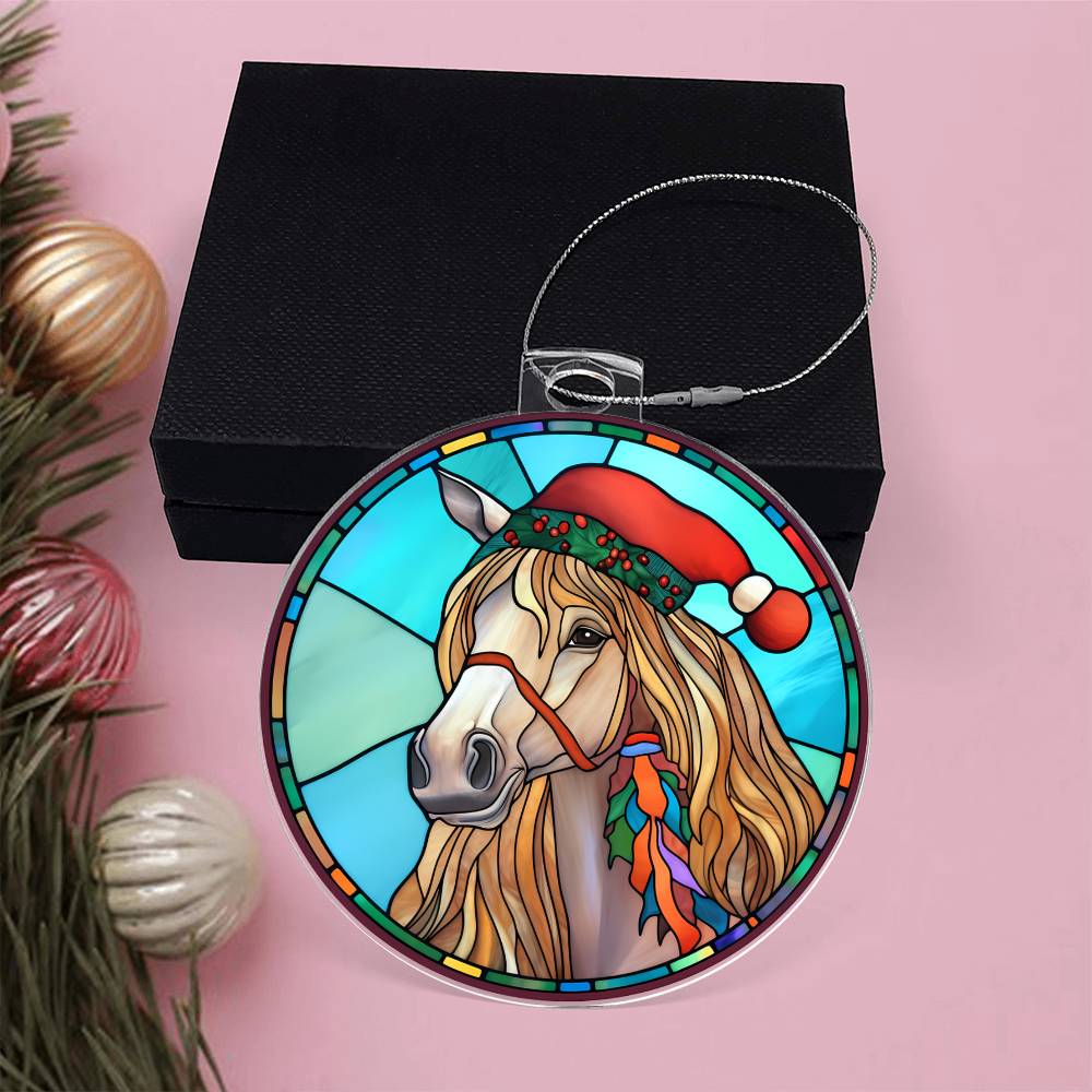 Handcrafted Stained Glass Horse Christmas Ornament - Unique Holiday Decor-[Heartfelt Family Gift]