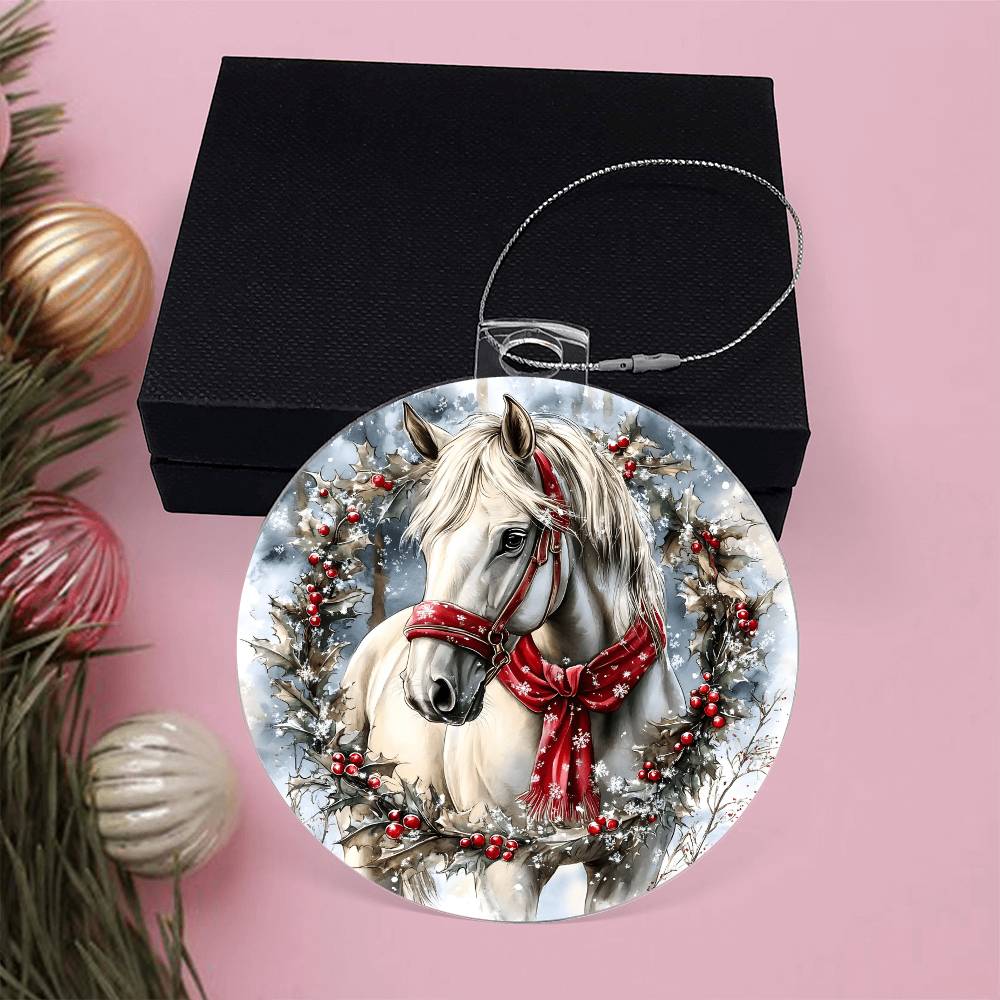 Horse Acrylic Christmas Ornament