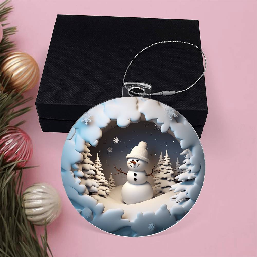 Snowman Acrylic Ornament-[Heartfelt Family Gift]