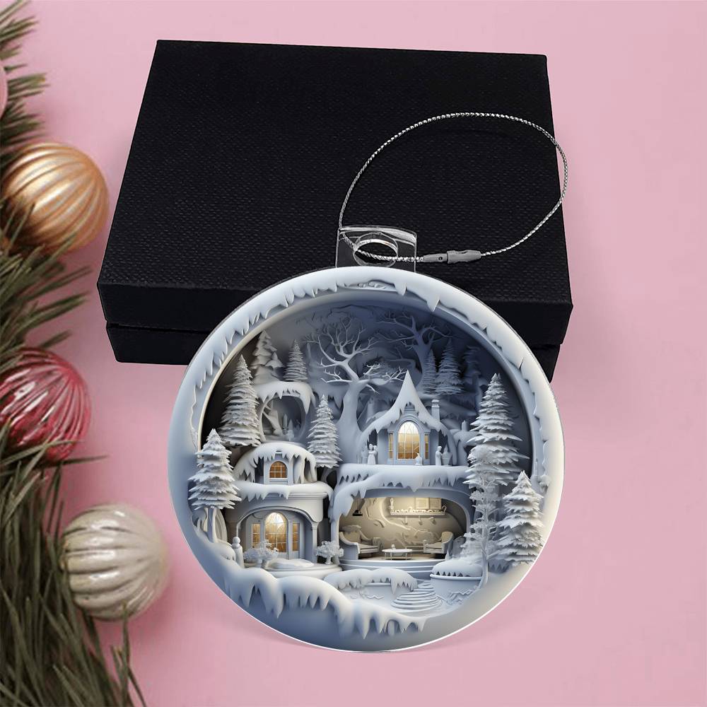 3D Winter Scene Acrylic Ornament - Add a Touch of Magic to Your Holiday Decor-[Heartfelt Family Gift]