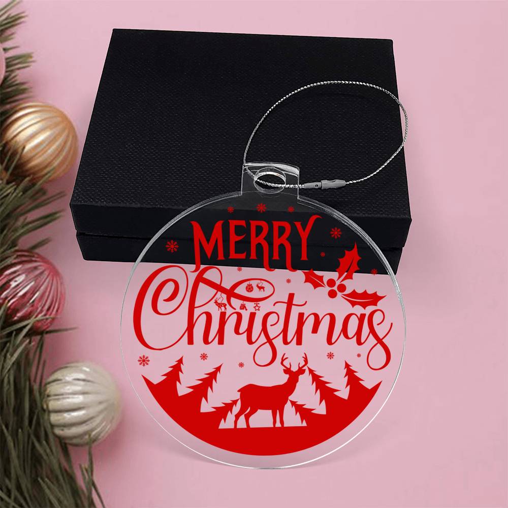 Merry Christmas Acrylic Ornament-[Heartfelt Family Gift]