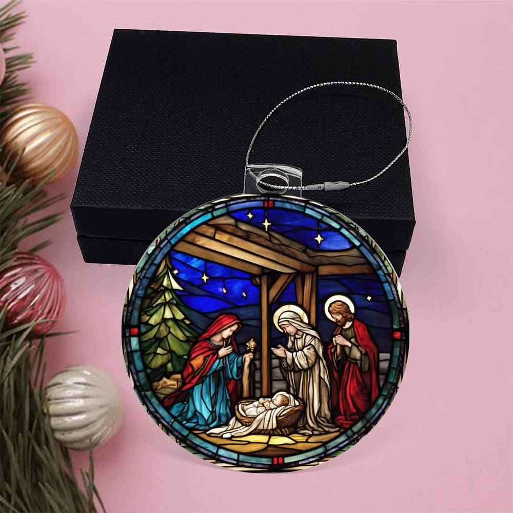 Jesus and Wise Man Manger Scene Acry-[Heartfelt Family Gift]