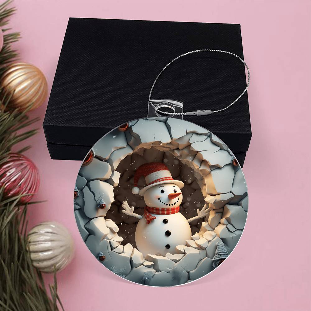 Snowman Acrylic Ornament-[Heartfelt Family Gift]