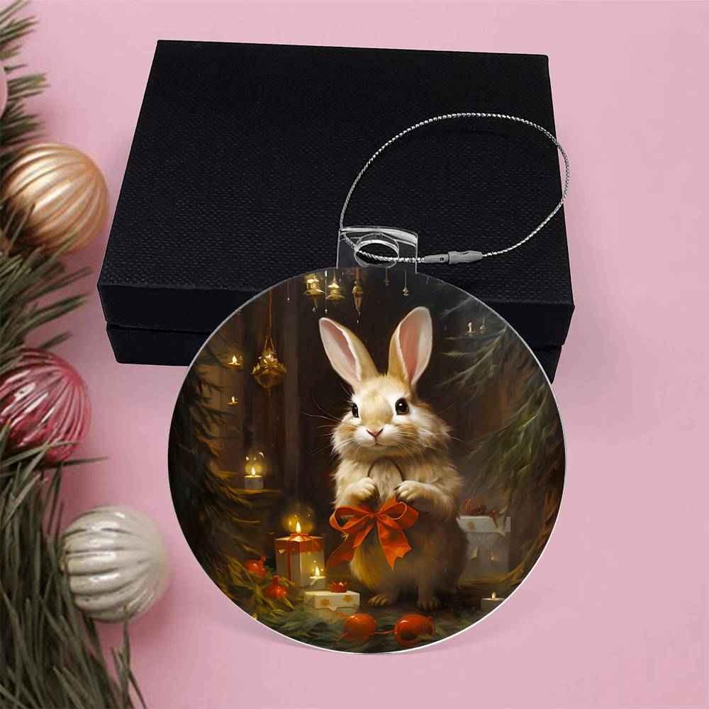 Bunny Christmas Tree Ornament Acrylic Ornament-[Heartfelt Family Gift]