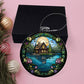Stained Glass Lake House Christmas Ornament - Unique Holiday Decoration-[Heartfelt Family Gift]