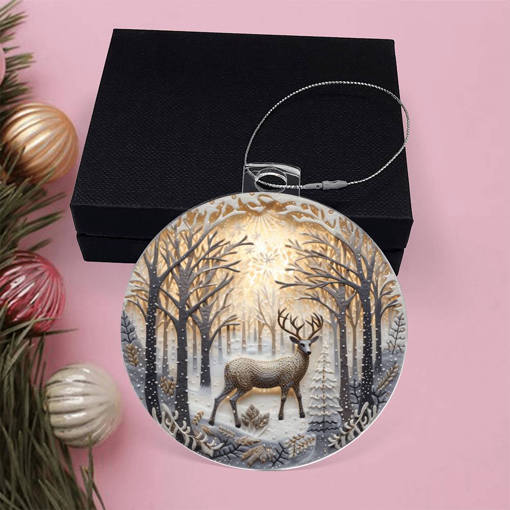 Christmas Ornament Deer in Snow Perfect for Holiday Decor-[Heartfelt Family Gift]