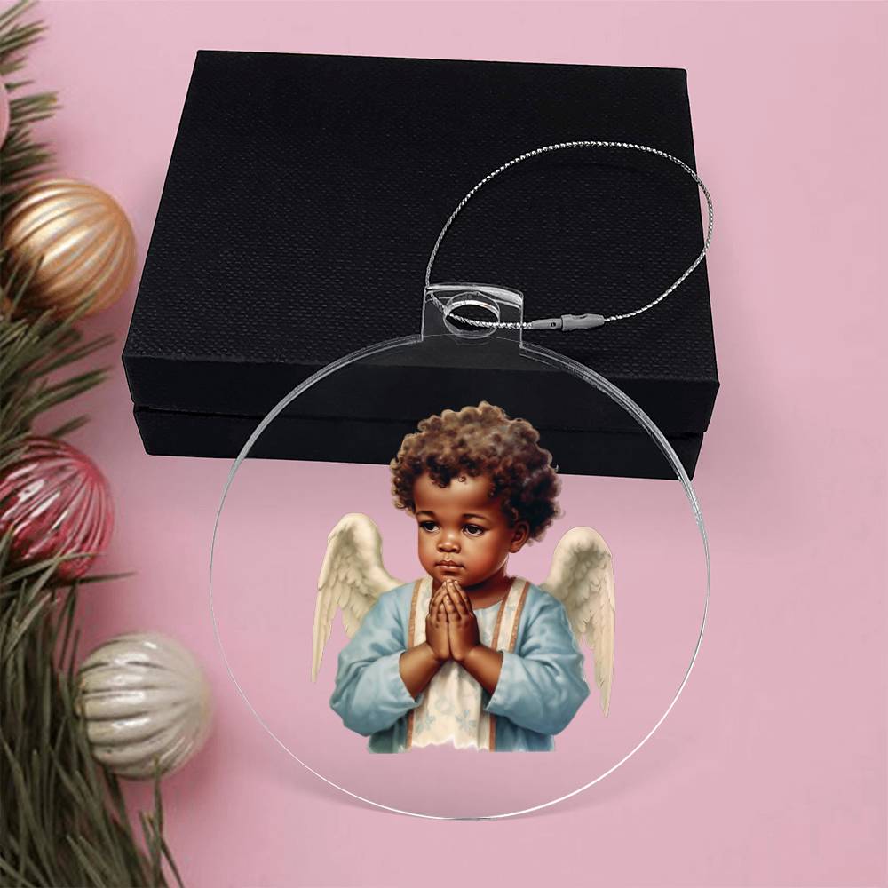 Handcrafted African American Angel Christmas Ornament - Perfect Holiday Decoration-[Heartfelt Family Gift]