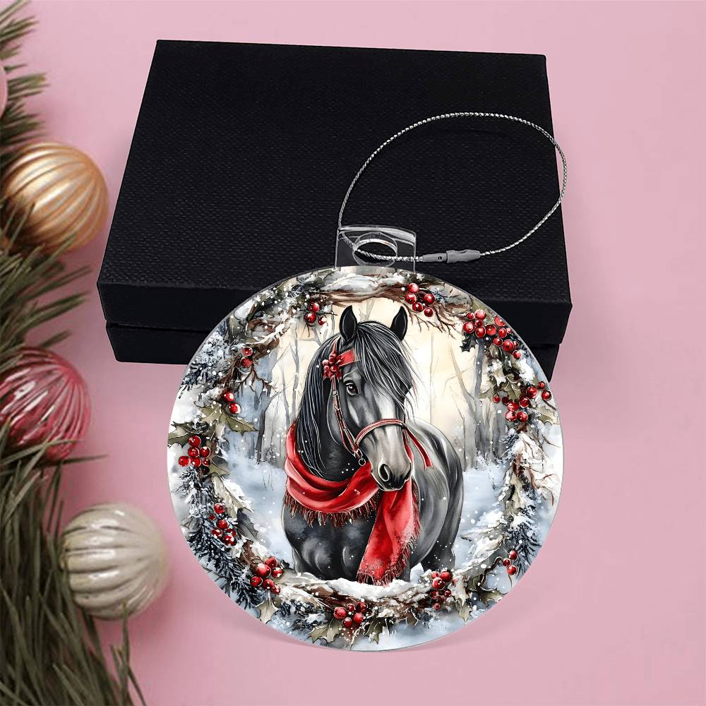Horse Acrylic Christmas Ornament