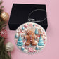 Pastel Gingerbread Man Christmas Ornament Pink and Blue Acrylic - Unique Holiday Decor-[Heartfelt Family Gift]