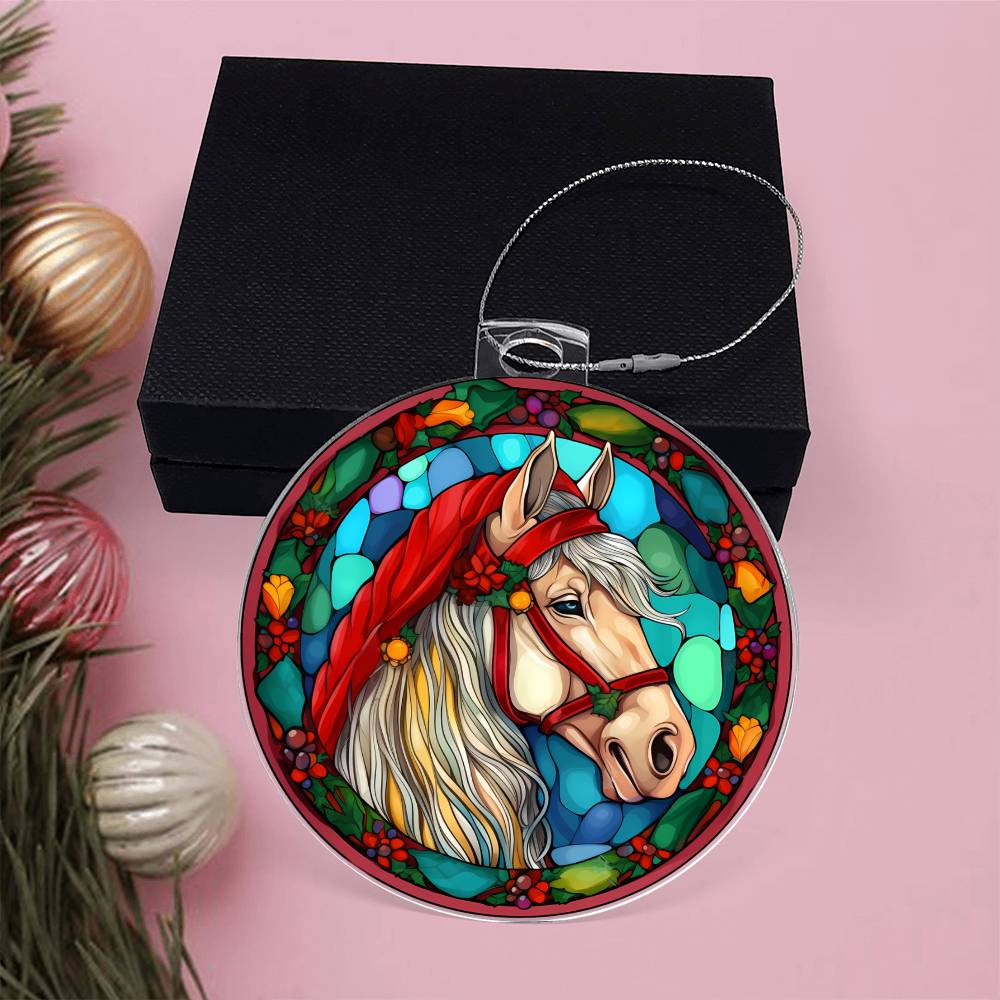 Stunning Stained Glass Horse Christmas Ornament - Perfect for Holiday Decorations-[Heartfelt Family Gift]
