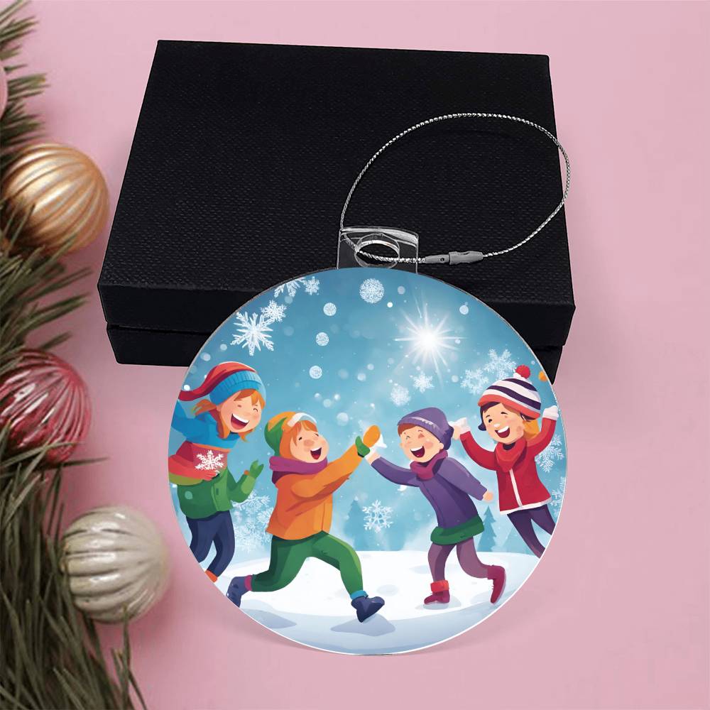 Monogrammed Leather Snow Days Ornament - Perfect Gift for Groomsmen-[Heartfelt Family Gift]