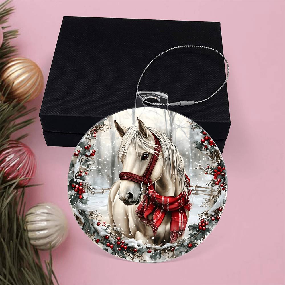 Horse Acrylic Christmas Ornament