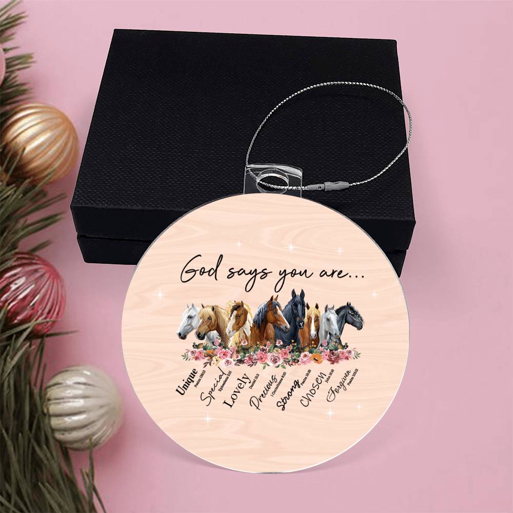 Affirmations for Horse Lover Acrylic Ornament-[Heartfelt Family Gift]