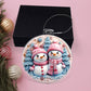 Christmas Ornament - Pastel Pin and Blue Snowmen Acrylic-[Heartfelt Family Gift]