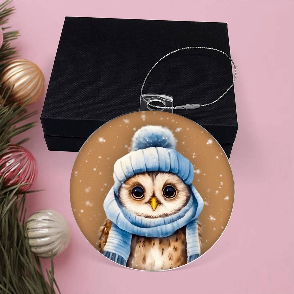 Winter Owl Christmas Ornament - Festive Holiday Decoration for Tree - Handcrafted Winter Bird Decor-[Heartfelt Family Gift]
