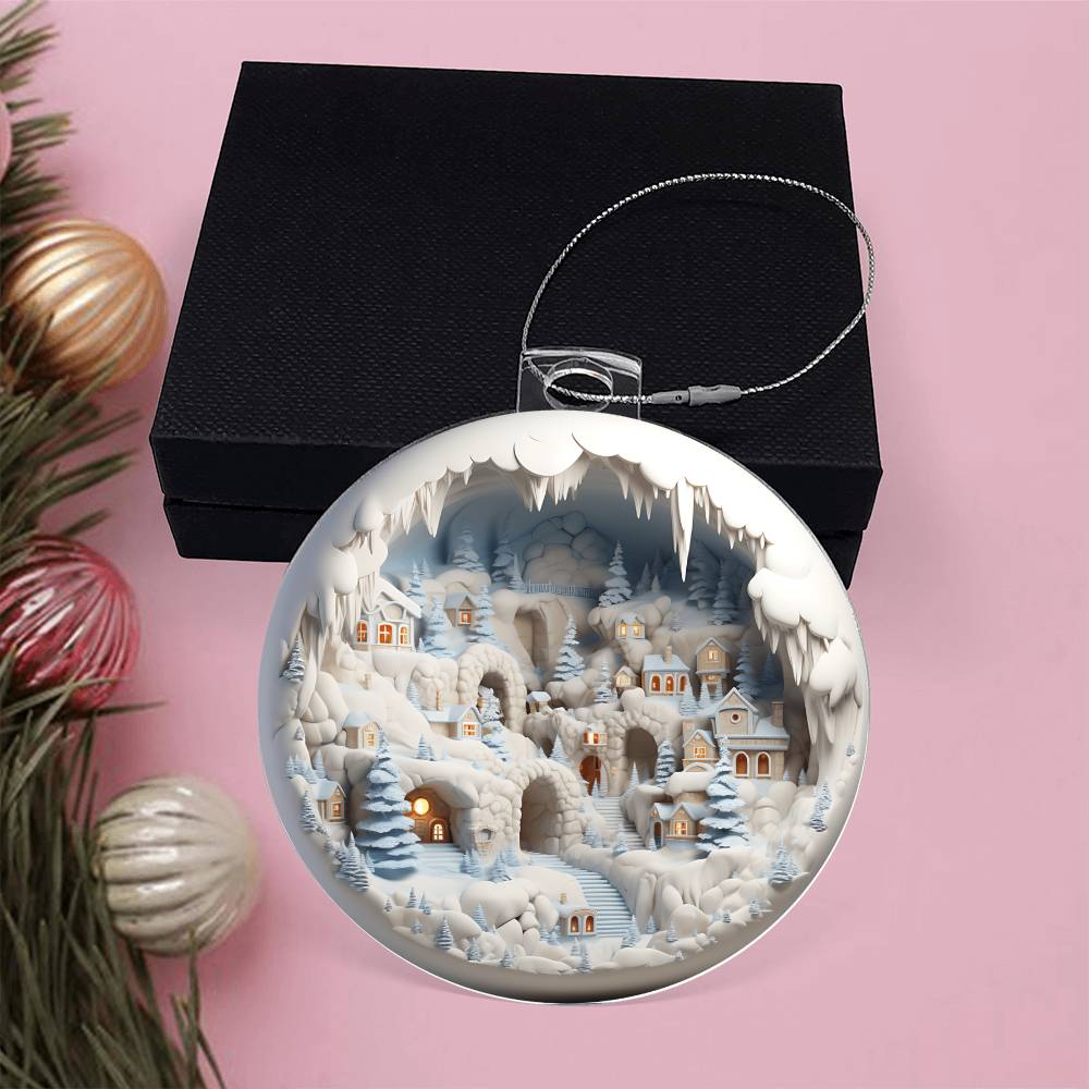 3D Winter Scene Acrylic Ornament - Add a Touch of Winter Wonderland to Your Home-[Heartfelt Family Gift]
